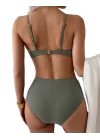 Jessica Düz Renk Bikini Seti Yüksek Esneklik Dantel Tasarım Yüksek Bel