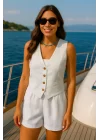 Caroline İthal İkili Keten Takım
