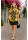 Eros Transfer Baskı İthal Krep Bluz