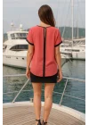 Gina Omuz Dantel Detay İthal Şifon Bluz