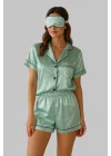 Agatha Saten Gömlek Yaka ikili Gecelik Takım