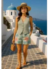 Alina İthal Keten Şortlu İkili Takım Trend