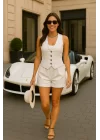 Caroline İthal İkili Keten Takım