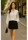 İsabella Hakim Yaka Saten Bluz