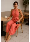 Milena Halter Yaka Yırtmaç Detay Tulum