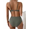 Jessica Düz Renk Bikini Seti Yüksek Esneklik Dantel Tasarım Yüksek Bel