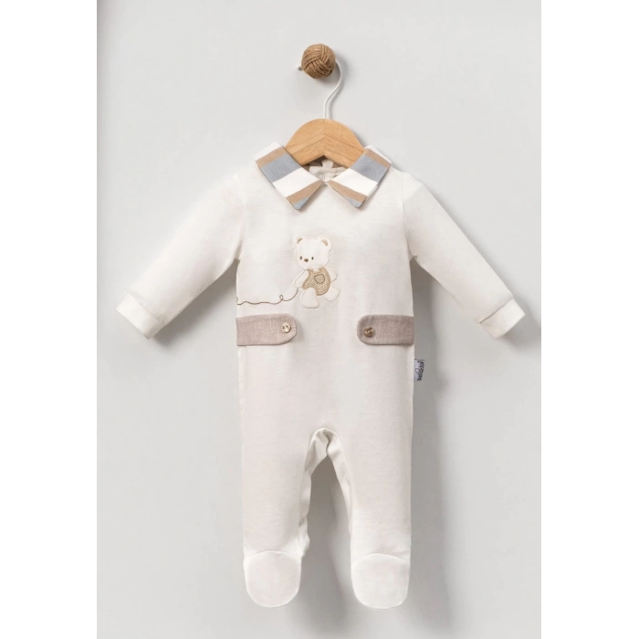 AYICIK NAKIŞLI PATİKLİ BEBE ERKEK TULUM