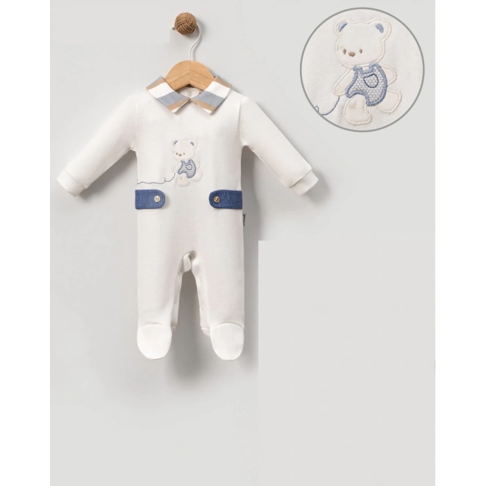 AYICIK NAKIŞLI PATİKLİ BEBE ERKEK TULUM