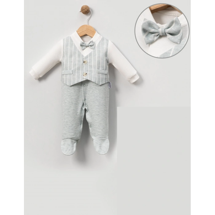 İNCE ÇİZGİLİ YELEKLİ Bebe Erkek TULUM