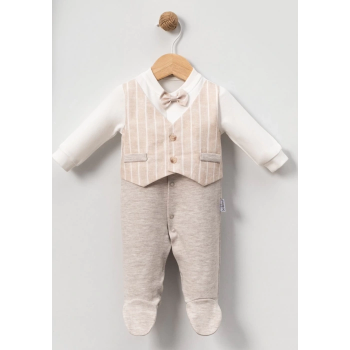 İNCE ÇİZGİLİ YELEKLİ Bebe Erkek TULUM
