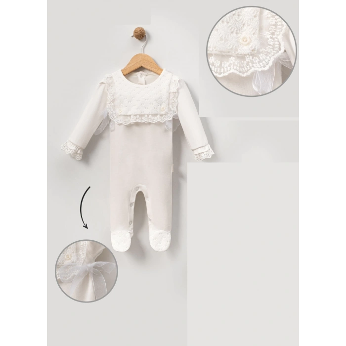 ROBASI DANTEL ÖNLÜK DETAYLI BEBE KIZ TULUM