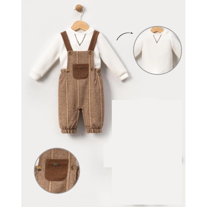 BALIKSIRTI SALOPET CEPLİ BADİLİ BEBE ERKEK TULUM