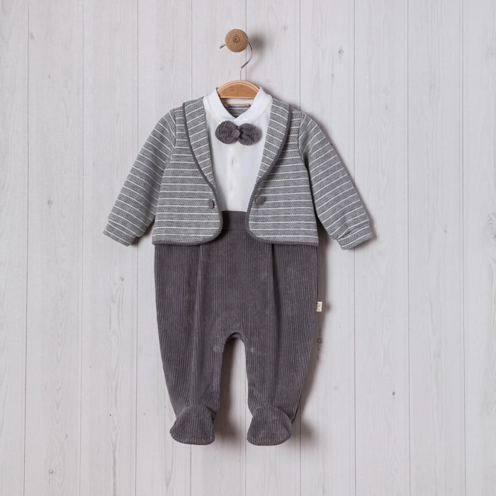 SAHTE CEKETLİ BALIKSIRTI BEBE ERKEK TULUM