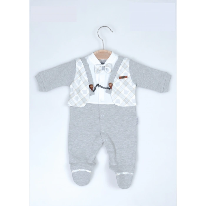 AYI BASKI YELEKLİ ZİNCİRLİ BEBE ERKEK TULUM