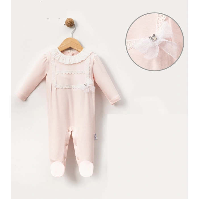 PİLE YAKALI FİSTOLU BEBE KIZ TULUM