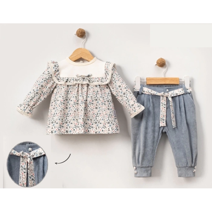 ÇİÇEK BASKILI BEBE 2Lİ KIZ TAKIM