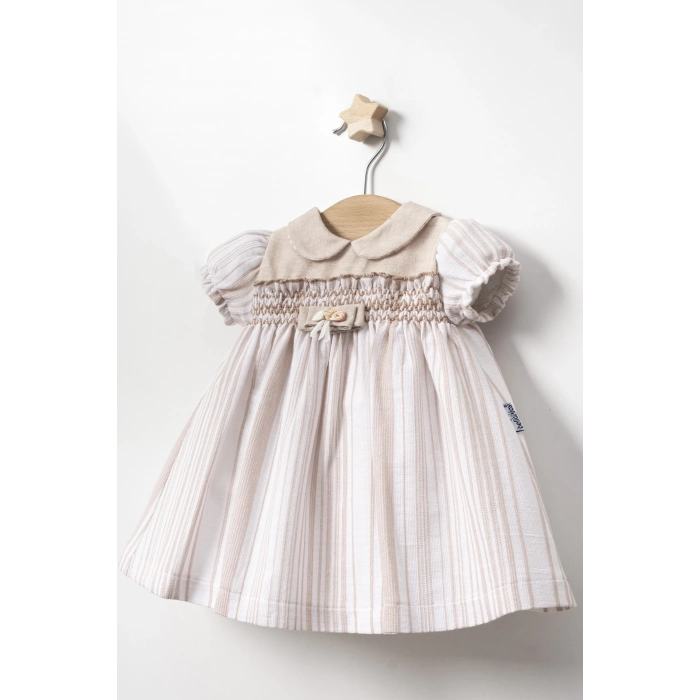 YAZLIK ROBASI ZİKZAKLI ÇİZGİLİ BEBE KIZ ELBİSE