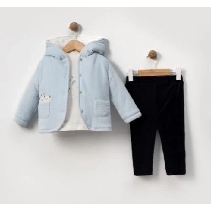 KADİFE MONTLU AYICIKLI 3LÜ TAKIM