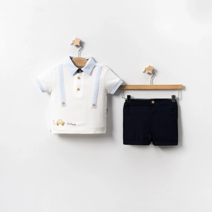 YAZLIK AKSESUAR ASKILI ARABA BASKILI BEBE 2Lİ ERKEK TAKIM