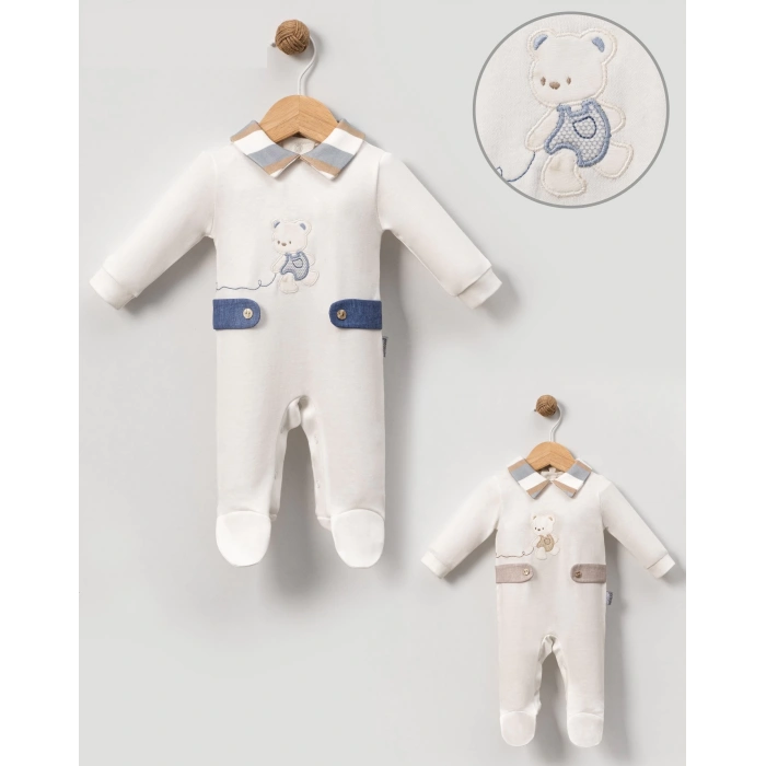 AYICIK NAKIŞLI PATİKLİ BEBE ERKEK TULUM