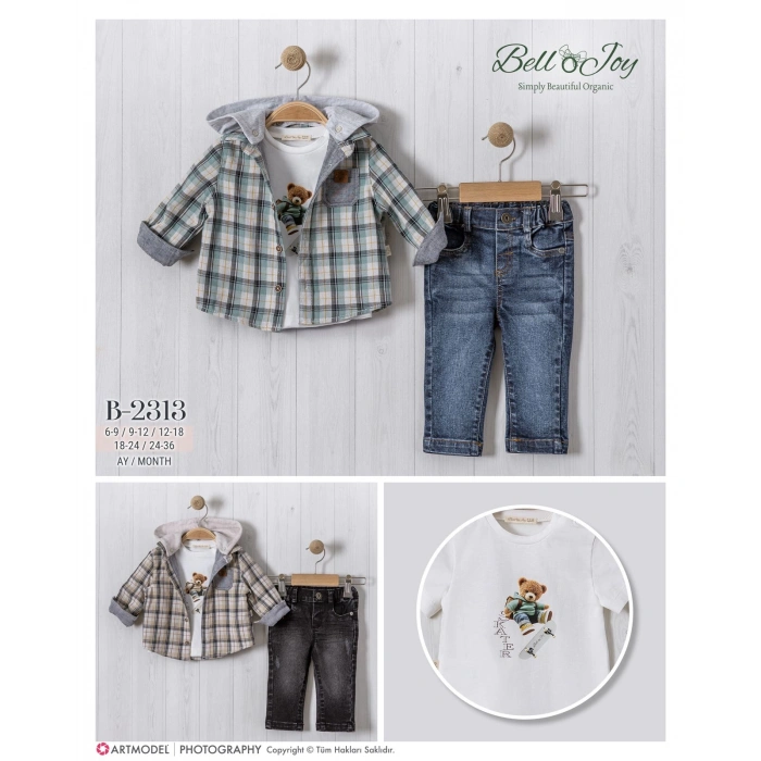 BAYRAMLIK BASKILI TİŞÖRTL GÖMLEKli TAKIM