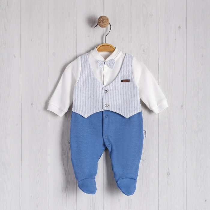 ÇİZGİ YELEK PAPYONLU BEBE ERKEK TULUM