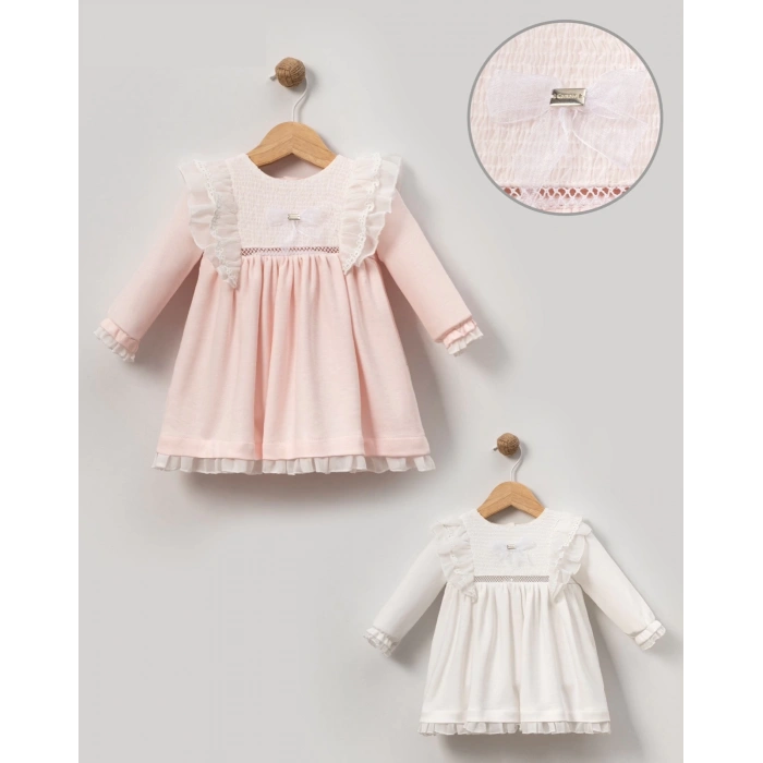DANTELLİ FIRFIR DETAYLI KIZ BEBE ELBİSE