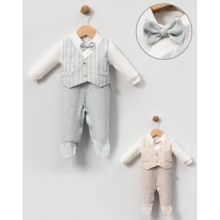 İNCE ÇİZGİLİ YELEKLİ Bebe Erkek TULUM