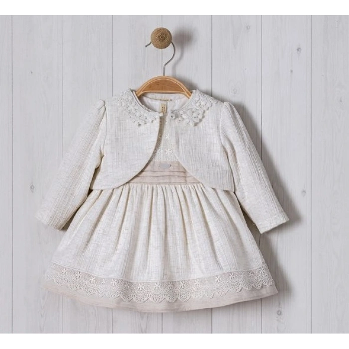 KEMERİ PİLELİ BOLEROLU ELBİSE