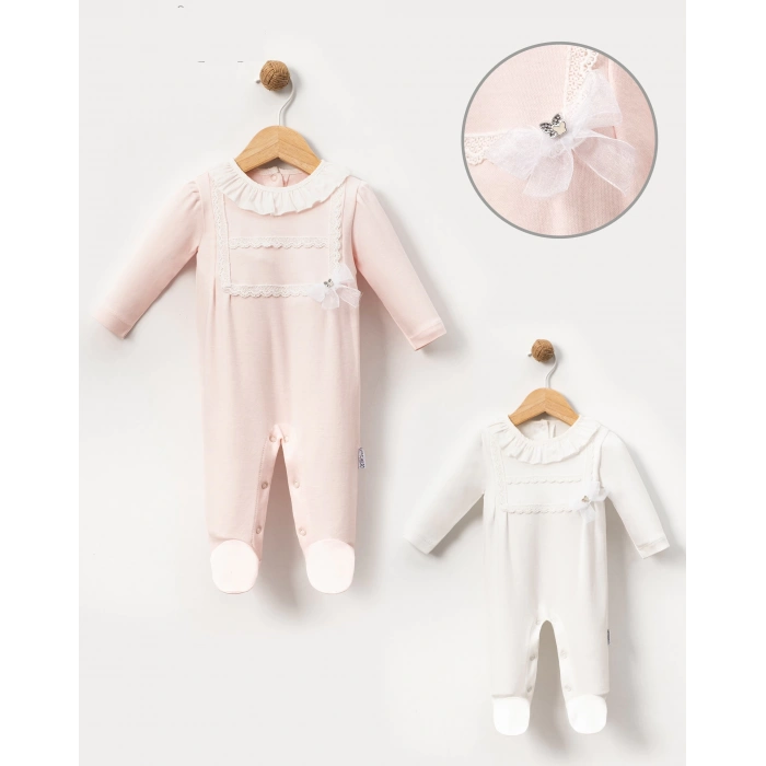 PİLE YAKALI FİSTOLU BEBE KIZ TULUM