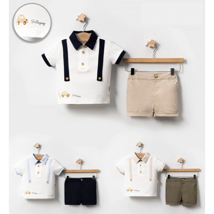 YAZLIK AKSESUAR ASKILI ARABA BASKILI BEBE 2Lİ ERKEK TAKIM