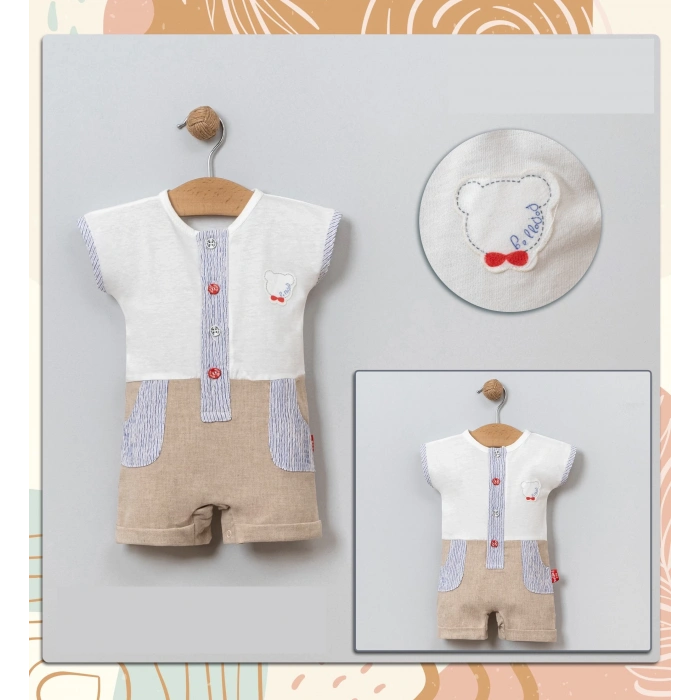 YAZLIK AYICIK KAFASI NAKIŞLI BEBE ERKEK TULUM