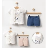 YAZLIK GÖZLÜK BASKILI GÖMLEKLİ BEBE ERKEK 3LÜ TAKIM