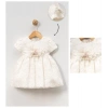 GÜL DESENLİ ÇİÇEK KASESUARLI BEBE KIZ ELBİSE