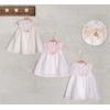 YAZLIK SIFIR KOL ÇİÇEK NAKIŞLI BEBE KIZ ELBİSE