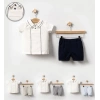 YAZLIK YAKASI SÜS DİKİŞLİ BEBE 2Lİ ERKEK TAKIM