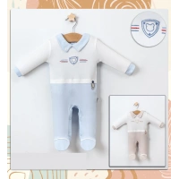 Arma Nakışlı Gömlek yakalı Bebe Erkek Tulum