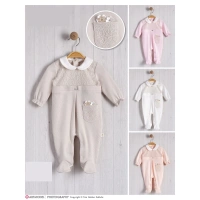 CEPTE ÇİÇEK AKSESUARLI BEBE KIZ TULUM