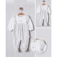 ÇİÇEK BASKILI FIRFIRLI BEBE KIZ TULUM