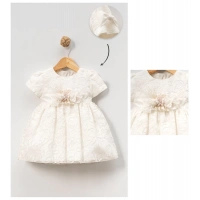 GÜL DESENLİ ÇİÇEK KASESUARLI BEBE KIZ ELBİSE