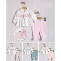 KELEBEK BASKILI ŞİFON FIRFIRLI BEBE 2Lİ KIZ TAKIM