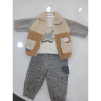 KUZU NAKIŞLI MONTLU BEBE ERKEK  3LÜ TAKIM