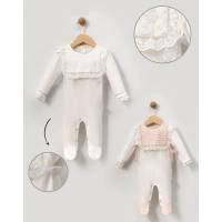 ROBASI DANTEL ÖNLÜK DETAYLI BEBE KIZ TULUM