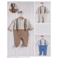 SALOPET ASKILI KANGRU CEPLİ BEBE ERKEK TULUM