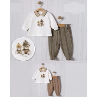 TRİKO YAKALI BEBE ERKEK 2Lİ TAKIM