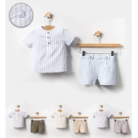 YAZLIK YELKEN NAKIŞLI BEBE 2Lİ ERKEK TAKIM
