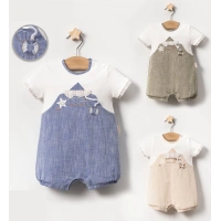 YAZLIK YELKEN NAKIŞLI İPLİ BEBE ERKEK TULUM