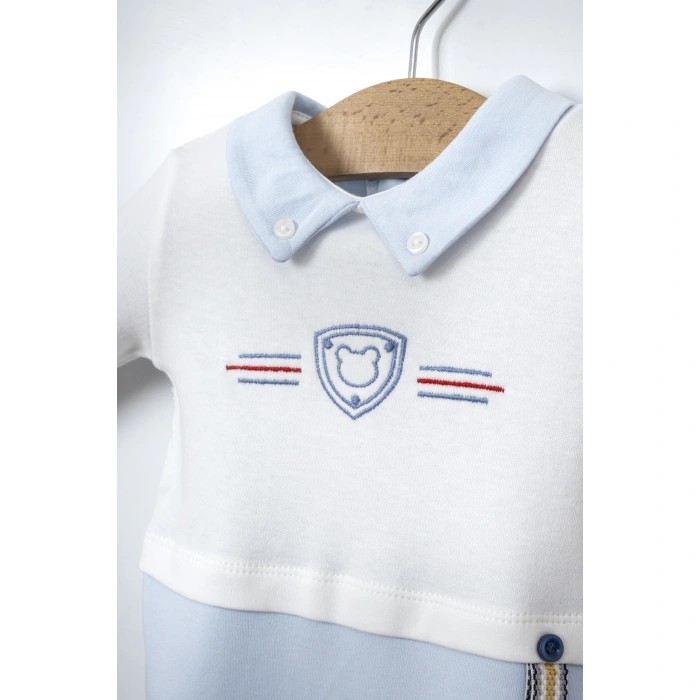 Arma Nakışlı Gömlek yakalı Bebe Erkek Tulum