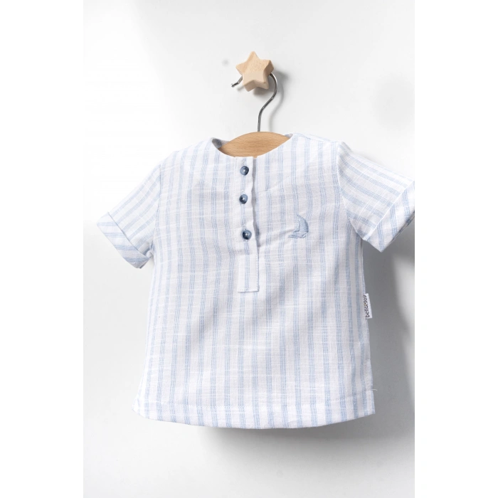 YAZLIK YELKEN NAKIŞLI BEBE 2Lİ ERKEK TAKIM