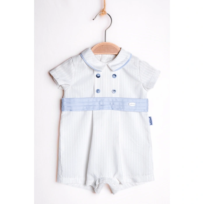 YAZLIK PİLELİ KEMERLİ DÜĞME DETAYLI BEBE ERKEK TULUM